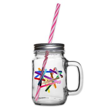LOVE - wrapped criss-cross - Glass jar with handle and screw cap - clear - Right