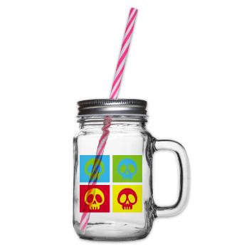 Crâne manga pop art - Bocal à boisson - transparent - Droite