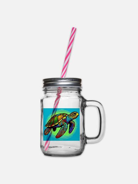 Schildkröte - Henkelglas mit Schraubdeckel - Klar
