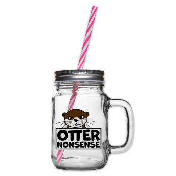 Otter Nonsense Lustig Wortspiel Otter Liebe Spruch - Henkelglas mit Schraubdeckel - Klar - Rechts