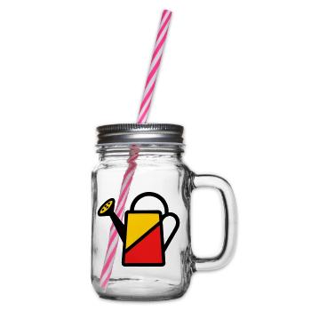 Zweifarbiger Gießdosen-Werkzeug Gemüsegärtner - Henkelglas mit Schraubdeckel - Klar - Rechts