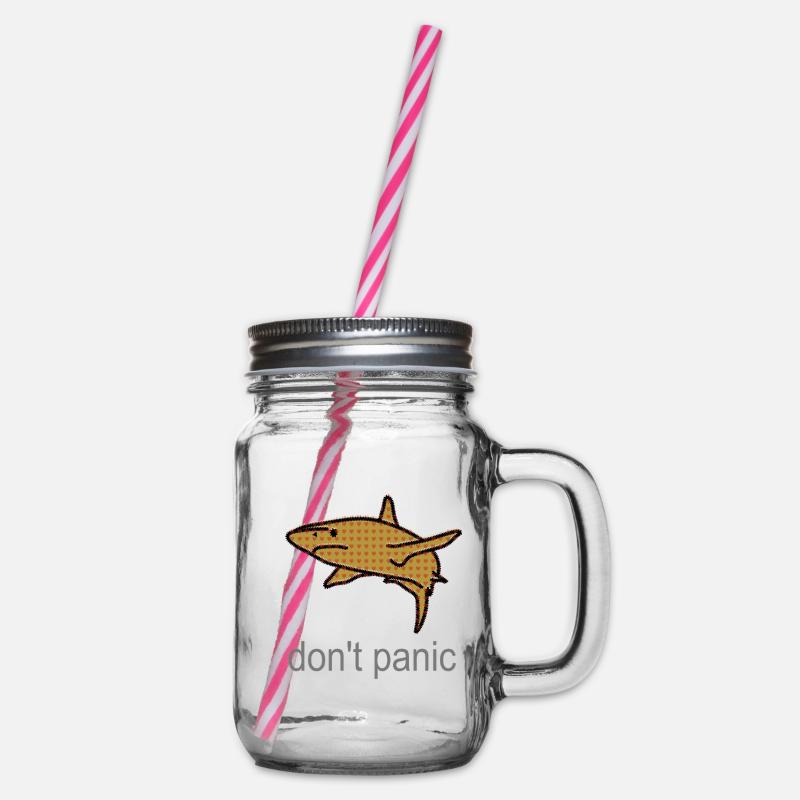 Motif de courage de requin rempli de cœur - Bocal à boisson - transparent