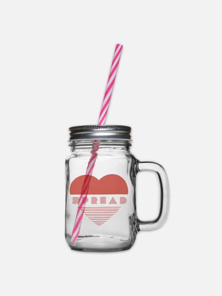 Liebe verbreiten - Henkelglas mit Schraubdeckel - Klar