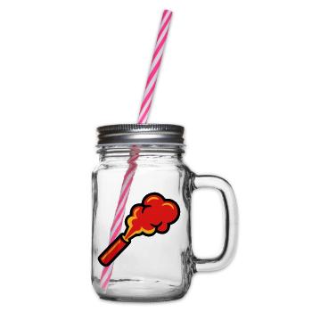 Bengalfeuer Pyro Rauch Icon - Henkelglas mit Schraubdeckel - Klar - Rechts