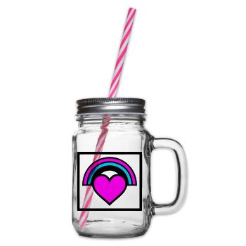 Graphique de cadre en forme de cœur arc-en-ciel - Bocal à boisson - transparent - Droite