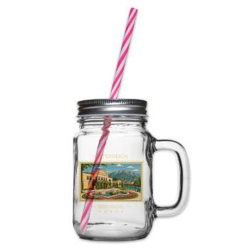 Österreich Bad Ischl Vintage Reisemarke - Henkelglas mit Schraubdeckel - Klar - Rechts