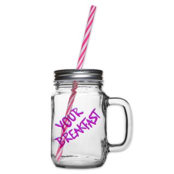 Your Breakfast Neon Script - Henkelglas mit Schraubdeckel - Klar - Rechts