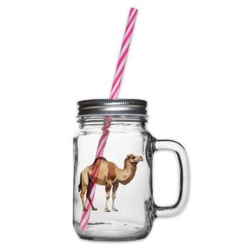 Kamel im aquarell Stil Geschenkidee  - Henkelglas mit Schraubdeckel - Klar - Rechts
