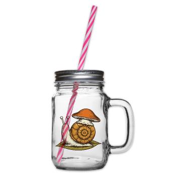 Schnecke mit Pilzhut - Henkelglas mit Schraubdeckel - Klar - Rechts