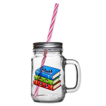 Kawaii Bücherstapel Dreier-Set - Henkelglas mit Schraubdeckel - Klar - Rechts