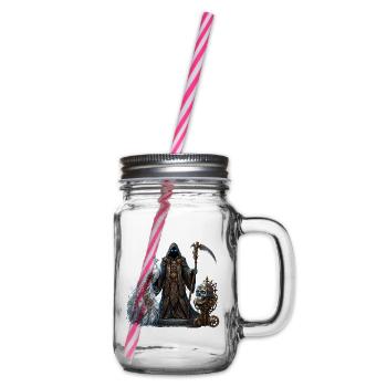 Spektraler Wächter mit Falke und Stahl - Henkelglas mit Schraubdeckel - Klar - Rechts