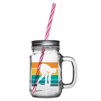 Schwimmsport Schwimmer Spruch Geschenk - Henkelglas mit Schraubdeckel - Klar - Rechts