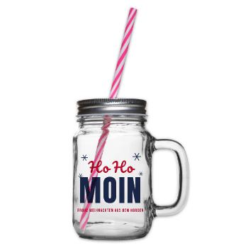 Ho Ho Moin – Frohe Weihnachten aus dem Norden - Henkelglas mit Schraubdeckel - Klar - Rechts