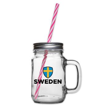 Nationalflagge von Schweden - Henkelglas mit Schraubdeckel - Klar - Rechts