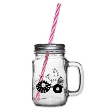 Schicker Traktor - Traktoren - Trecker - Bulldog - Henkelglas mit Schraubdeckel - Klar - Rechts