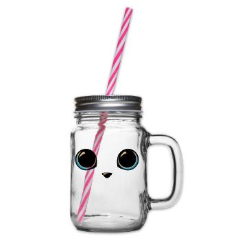 cat eyes - Glass jar with handle and screw cap - clear - Right