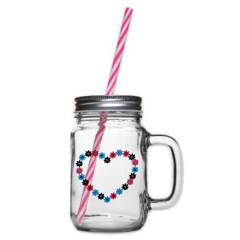 Heart of flowers - Glass jar with handle and screw cap - clear - Right