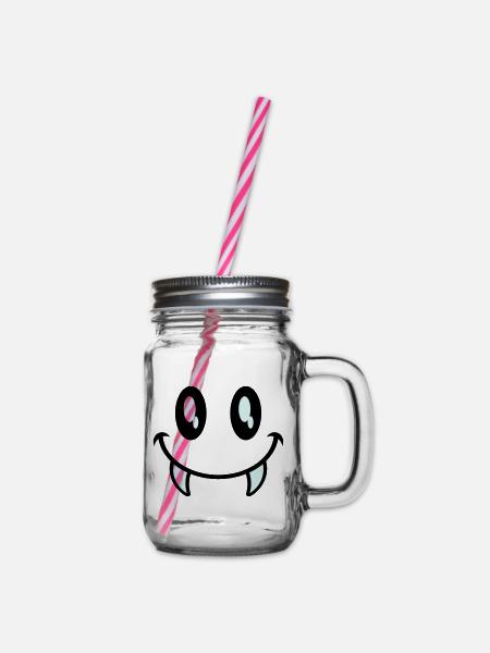 kleines monster smiley - Henkelglas mit Schraubdeckel - Klar