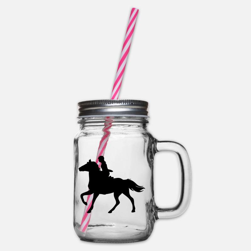 Mädchen mit Pferd - Henkelglas mit Schraubdeckel - Klar