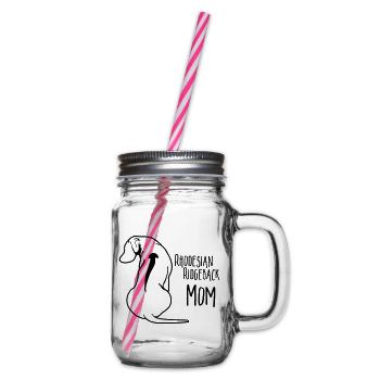 RHODESIAN RIDGEBACK MOM dog dogs Mama Wilsigns - Glass jar with handle and screw cap - clear - Right