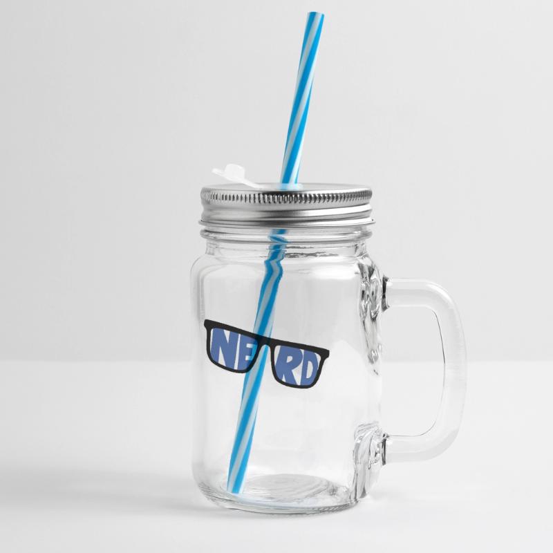 nerd coder server download cyberspace programmer Glass jar with handle and screw cap