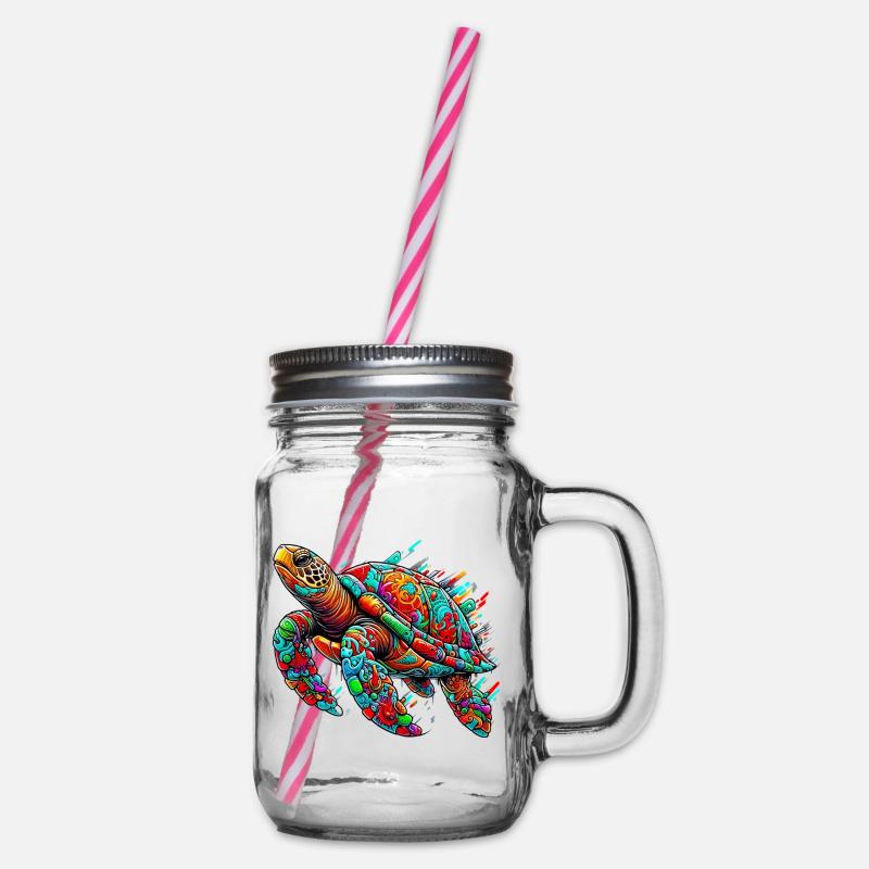 Schildkröte - Henkelglas mit Schraubdeckel - Klar