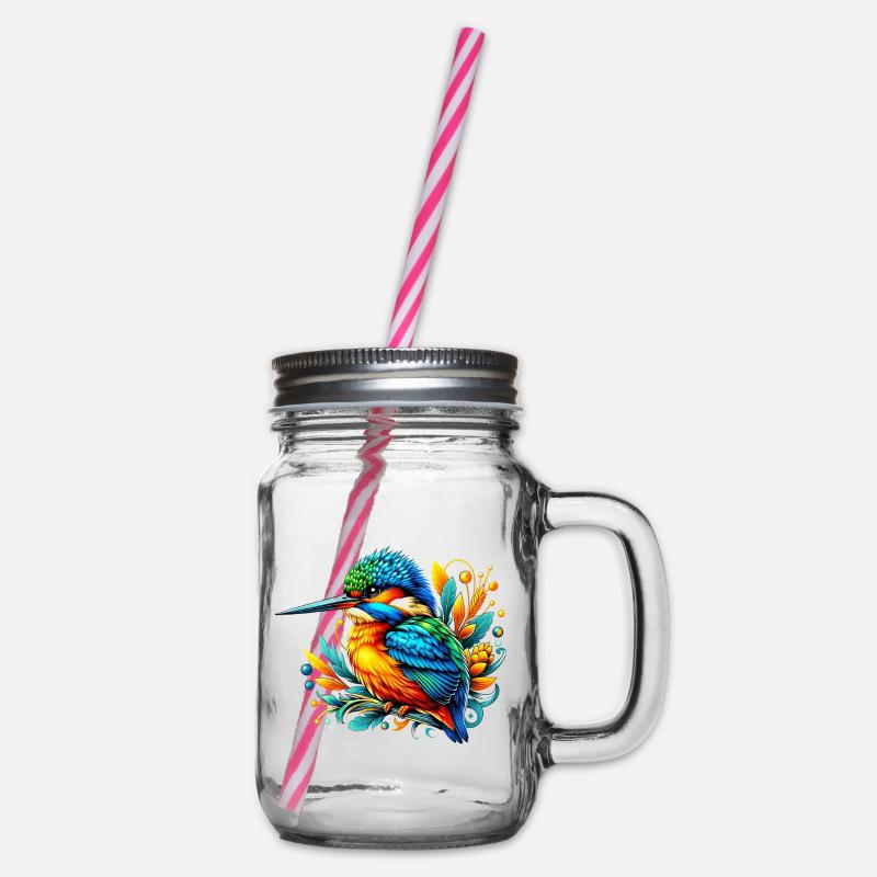 Eisvogel - Henkelglas mit Schraubdeckel - Klar