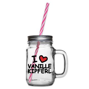 I Love Vanilla Crescents - Glass jar with handle and screw cap - clear - Right