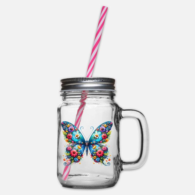 Papillon - Bocal à boisson - transparent