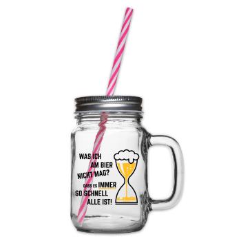 XWas Ich Am Bier Nicht Mag? (Sanduhr Bieruhr / 2C) - Henkelglas mit Schraubdeckel - Klar - Rechts