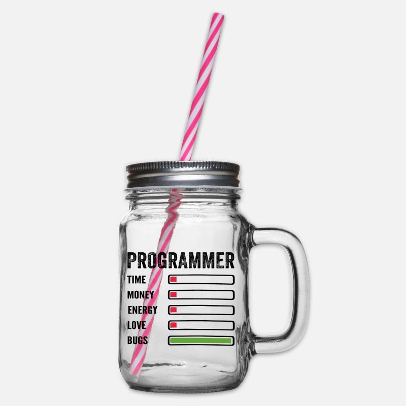 Entwickler Humor Programmierer Programmierer Programmierer - Henkelglas mit Schraubdeckel - Klar
