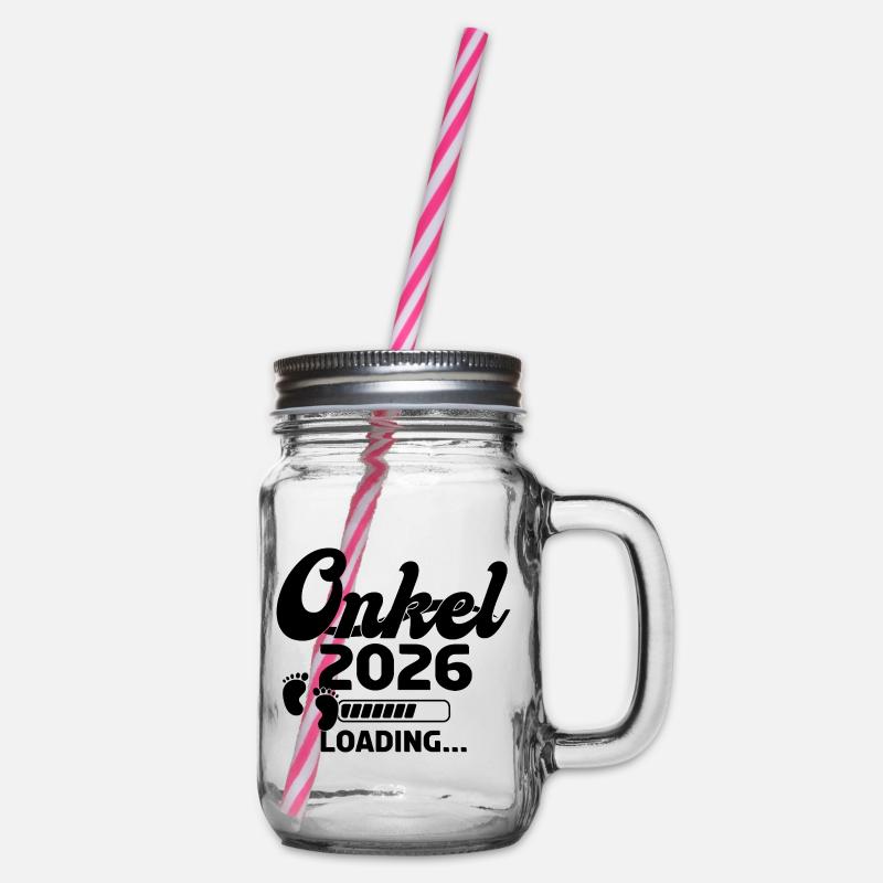 Onkel 2026 Loading - Henkelglas mit Schraubdeckel - Klar