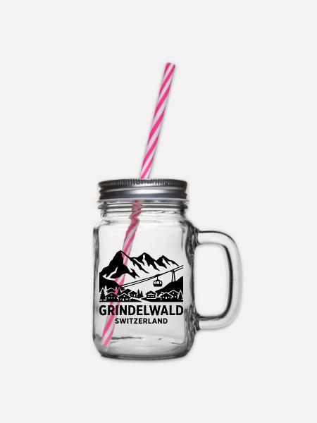 Grindelwald Schweiz - Henkelglas mit Schraubdeckel - Klar
