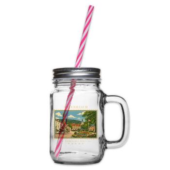 Österreich Baden bei Wien Vintage Reisemarke - Henkelglas mit Schraubdeckel - Klar - Rechts