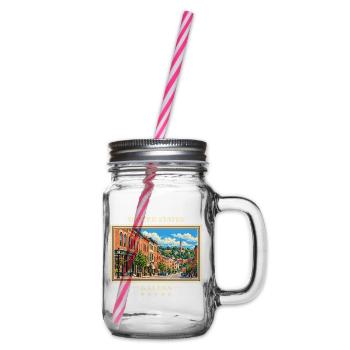 Vereinigte Staaten Galena Vintage Reisemarke - Henkelglas mit Schraubdeckel - Klar - Rechts