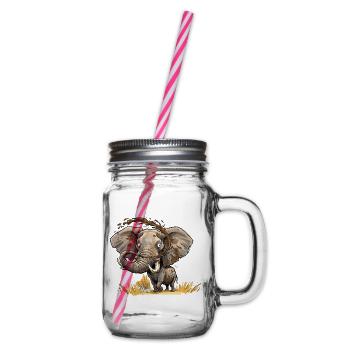 MatschElefant Safari - Henkelglas mit Schraubdeckel - Klar - Rechts