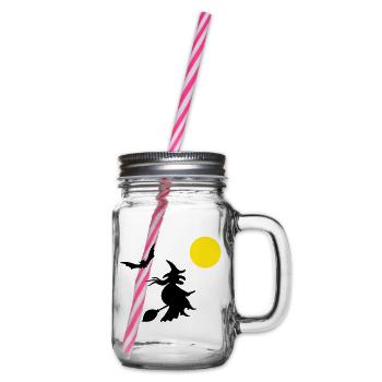 hexe_halloween - Henkelglas mit Schraubdeckel - Klar - Rechts