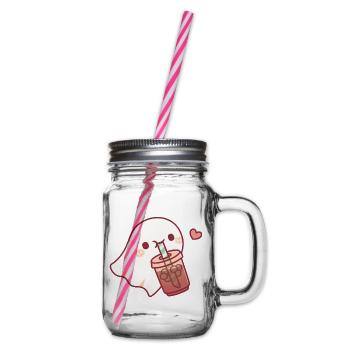 Süßer Geist liebt Eiskaffee - Henkelglas mit Schraubdeckel - Klar - Rechts