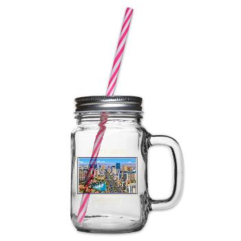 Vereinigte Staaten Las Vegas Vintage Reisemarke - Henkelglas mit Schraubdeckel - Klar - Rechts