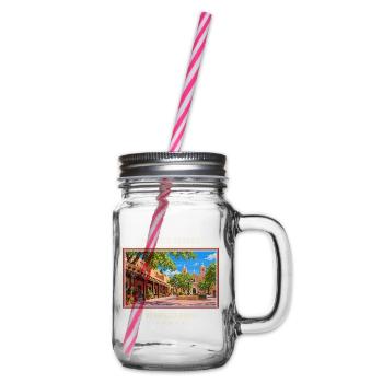 Vereinigte Staaten Albuquerque Vintage Reisemarke - Henkelglas mit Schraubdeckel - Klar - Rechts
