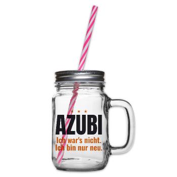 Azubi – Ich war's nicht. Ich bin nur neu - Henkelglas mit Schraubdeckel - Klar - Rechts