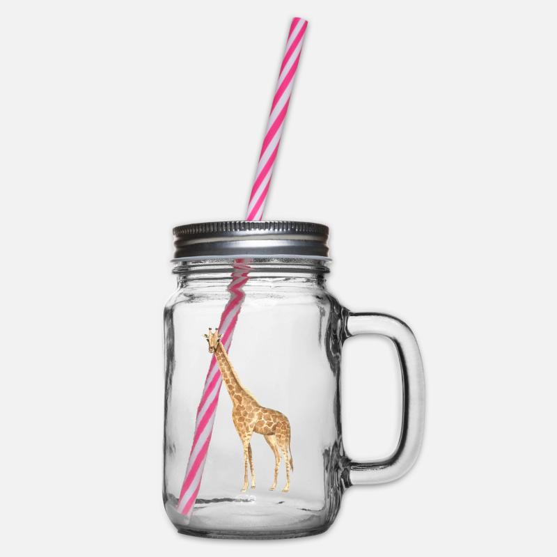 Giraffe - Henkelglas mit Schraubdeckel - Klar