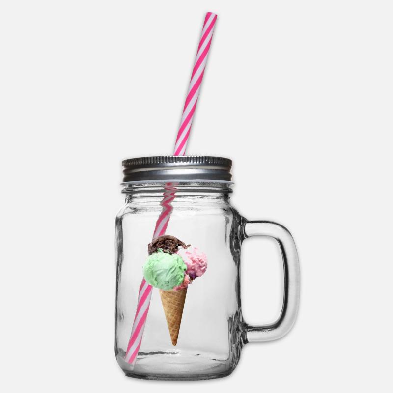 ice cream - Glass jar with handle and screw cap - clear
