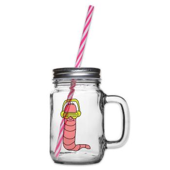 Cool Party Worm DJ - Henkelglas mit Schraubdeckel - Klar - Rechts