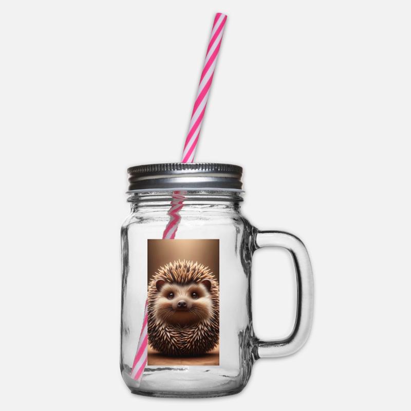 Igel - Henkelglas mit Schraubdeckel - Klar