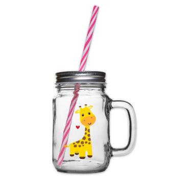 Giraffe - Glass jar with handle and screw cap - clear - Right