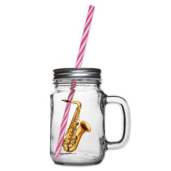 Motif du saxophone doré - Bocal à boisson - transparent - Droite