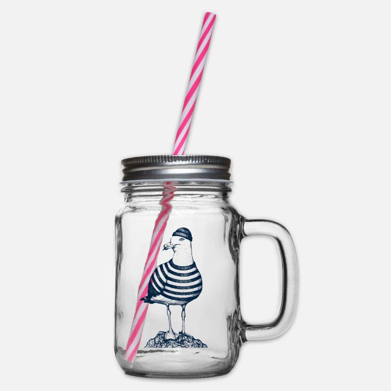 Mouette avec pull - Bocal à boisson - transparent