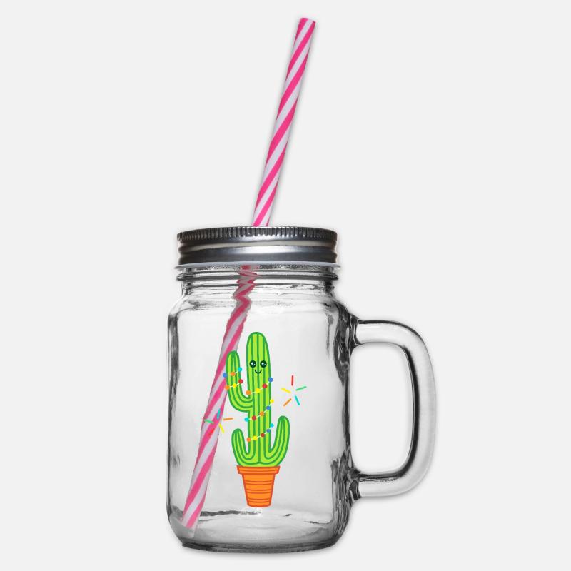 Mignonne bande dessinée Cactus Green - Bocal à boisson - transparent
