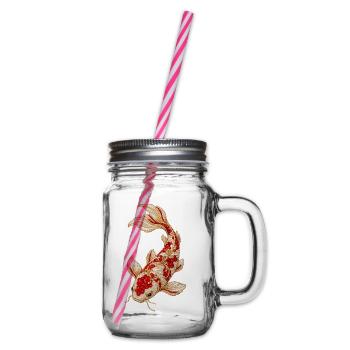 Koi-fische Japanische Koi-fische Koi-karpfen - Henkelglas mit Schraubdeckel - Klar - Rechts